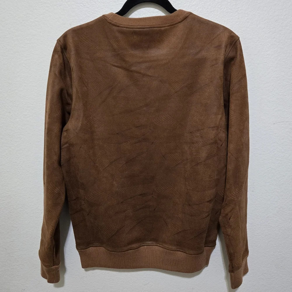 Paisley & Gray Mens Slim Fit Crewneck Sweater Brown Geometric Pattern Sz Medium - Picture 3 of 8